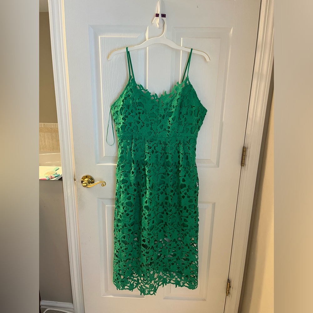 NWT Blu Ivy Kelly Green Shae Midi Lace Dress